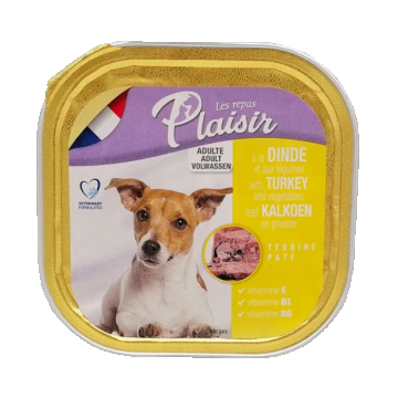 Hrana umeda pentru caini Plaisir, Curcan, 300g