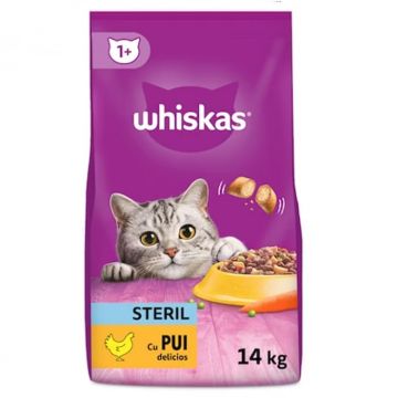 Hrana uscata pentru pisici Whiskas Sterile cu pui 14 kg