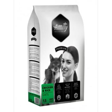 Hrana Uscata Pisici, Amity Premium Cats, Pui si Orez, 1.5 kg