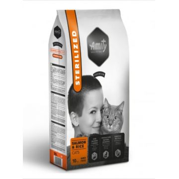 Hrana Uscata Pisici, Amity Premium Cats Sterilised, Somon si Orez, 1.5 kg