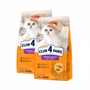 Pachet 2x2kg, Club 4 Paws Urinary ,   Hrana uscata pisici adulte 4kg