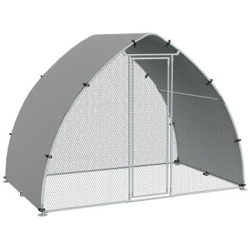 PawHut Grand enclos poulailler chenil volière extérieure 5,75m² toit anti-UV toit anti-UV, oțel galvanizat, ușă blocabilă | Aosom Romania