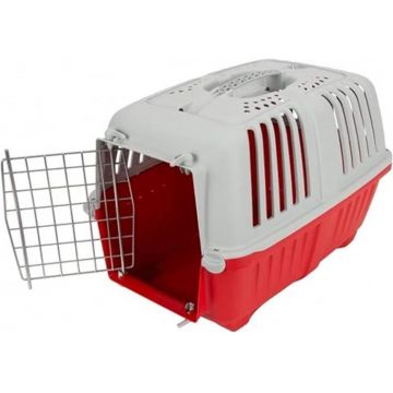 PRATIKO 2 METAL, Cusca transport animale, rosie, 55 x 36 x 36 cm