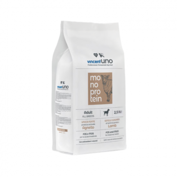 Vincent Uno Monoprotein Lamb ,   Hrana uscata caini adulti, miel, 2.5kg