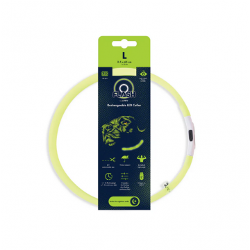 Zgardă LED reîncărcabilă pentru câini M-PETS FLASH Green 10855799 L