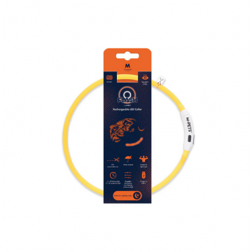Zgardă LED reîncărcabilă pentru câini M-PETS FLASH Orange 10855699 M