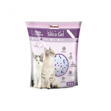 Asternut igienic pentru pisici Silica Gel Figaro 3,8L cu lavanda