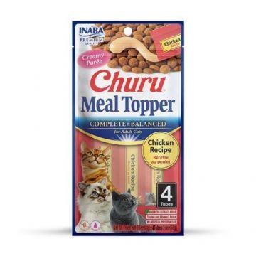 Churu Meal Topper, Recompensa Cremoasa Pisici, Pui, 14 g x 4 buc