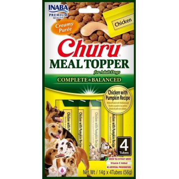 Churu Meal Topper, Recompense Cremoase pentru Caini, Pui & Dovleac, 14 g x 4 buc