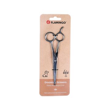 Flamingo Foarfeca Dreapta Cosmetica din Metal pentru Caini, 17 cm