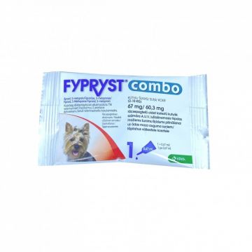 Fypryst Combo Dog S 67 mg pipeta antiparazitara caini talie mica  (2 - 10 kg), 1 pipeta
