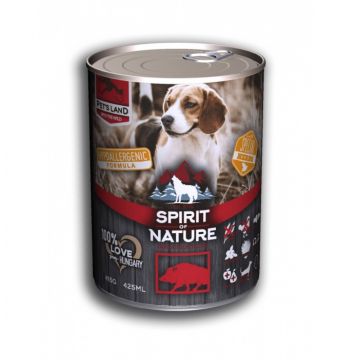 Hrana umeda pentru caini Spirit of Nature, Mistret, Hipoalergenic, 75% carne, 6 x 415g Hrana umeda pentru caini Spirit of Nature, Mistret, Hipoalergenic, 75% carne, 6 x 415g