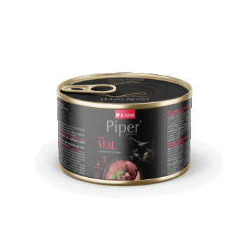 Hrana umeda pentru pisici junior PIPER CAT, vitel, conserva 185g