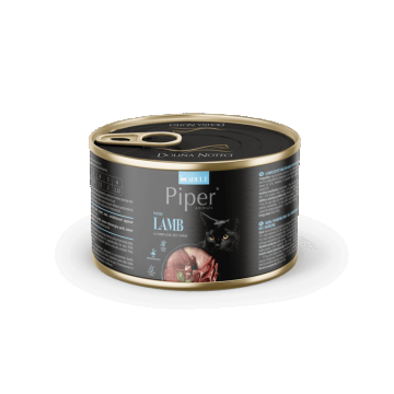 Hrana umeda pentru pisici PIPER CAT, miel, conserva 185g