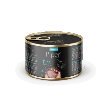 Hrana umeda PIPER CAT STERILISED, carne de ton, conserva, 185g