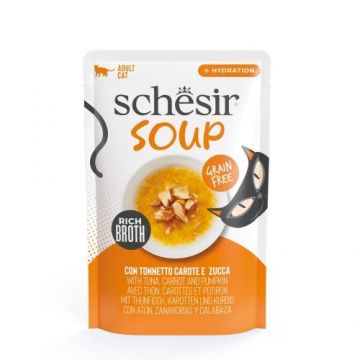 Hrana umeda pisici, Schesir Soup, Ton si Dovleac in Supa, 40 g