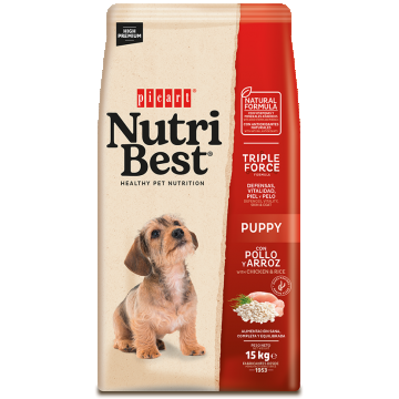 Hrana Uscata Caini Premium, NutriBest Puppy, Pui si Orez, 15 kg
