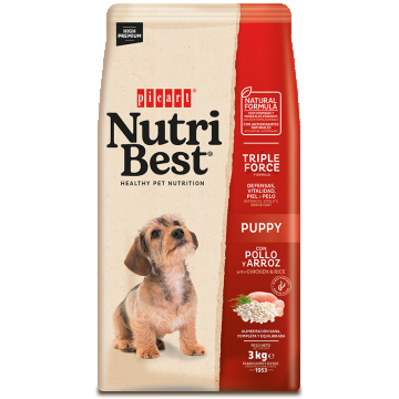 Hrana Uscata Caini Premium, NutriBest Puppy, Pui si Orez, 3 kg