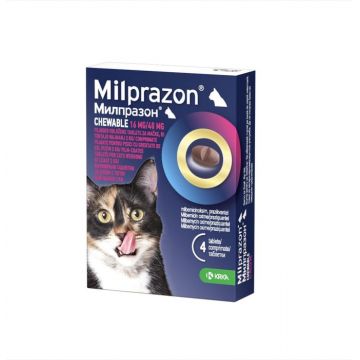 Milprazon Chewable Cat 16   40 mg (2 - 8 kg), 4 tablete