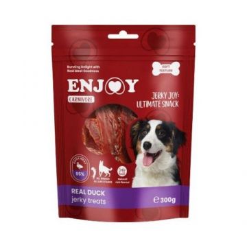 Recompense pentru caini Enjoy Carnivore Real Duck Jerky Treats cu rata, 300 g Recompense pentru caini Enjoy Carnivore Real Duck Jerky Treats cu rata, 300 g