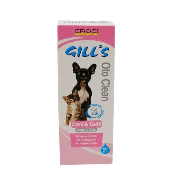 Solutie pentru curatarea urechilor, pentru caini si pisici, Gill s, Croci, 50 ml, c3052103