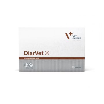 Sprijin rapid în gestionarea diareei la câini de talie mică și pisici, DiarVet Twist Off, Vet Expert, 30 capsule