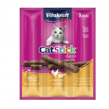Recompensa pentru pisici Vitakraft Cat Stick Pasare/Ficat 18G