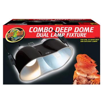 Lampa dubla terariu Zoo Med Large Combo Deep Dome Fixture