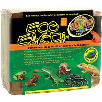 Substrat nuca de cocos Zoo Med Eco Earth (2 +1 gratis)