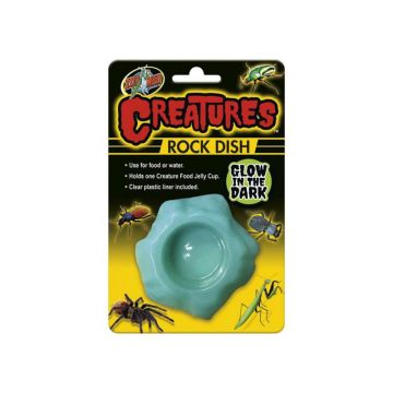 Vas pentru hrana-apa fosforescent Zoo Med Creatures Rock Dish