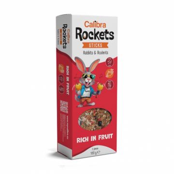 Batoane pentru iepuri Calibra Rockets Sticks Rabbits  Rodents Fruits 120 gr