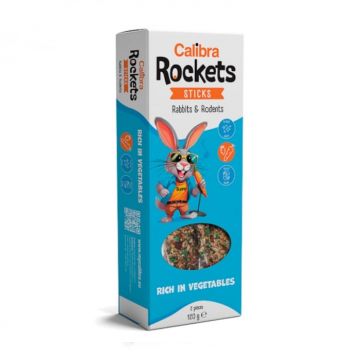 Batoane pentru iepuri Calibra Rockets Sticks Rabbits  Rodents Vegetables 120 gr