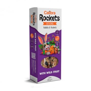 Batoane pentru iepuri Calibra Rockets Sticks Rabbits  Rodents Wild Fruit 120 gr