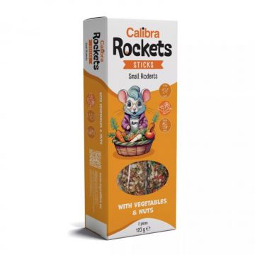 Batoane pentru rozatoare Calibra Rockets Sticks Small Rodents Vegeta  Nuts 120 gr