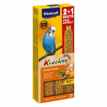 Baton pentru perusi Vitakraft cu miere si susan 2+1 GRATIS