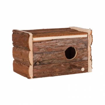 Cuib din lemn natural potrivit pentru pasari 21 x 12 x 13 cm