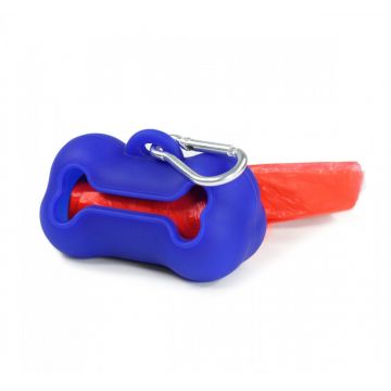 Dispenser pungi igienice, silicon Os - Albastru