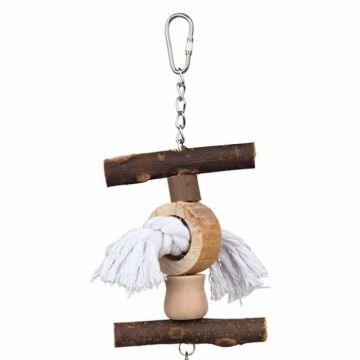 Jucarie din lemn pentru pasarile de colivie 20 cm