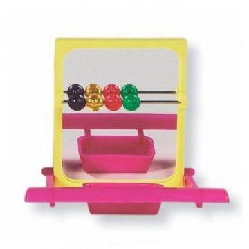 Jucarie hranitor cu oglinda pentru pasarile de colivie