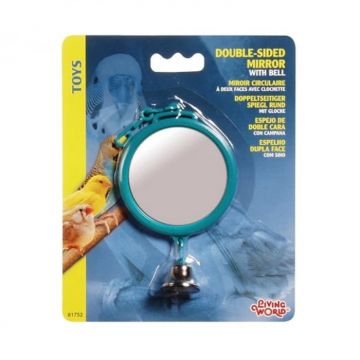 Jucarie oglinda cu clopotel pentru pasarile de colivie