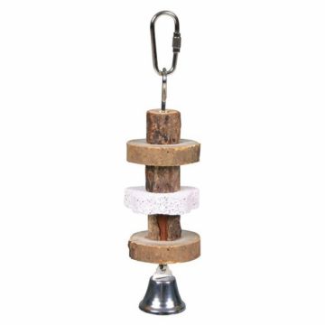 Jucarie Trixie Din Lemn Si Piatra De Lava Pentru Pasari 16 Cm 58951