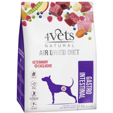 4VETS Natural Hrană uscată pentru câini, Gastro Intestinal - AIR DRIED 1kg