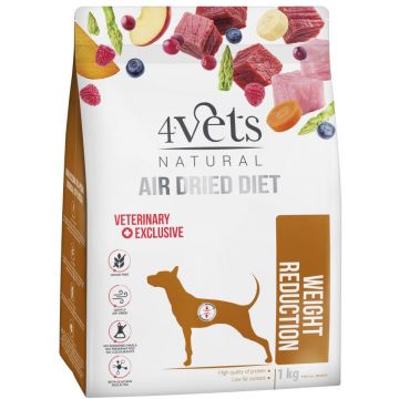 4VETS Natural Hrană uscată pentru câini, Weight Reduction - AIR DRIED 1kg