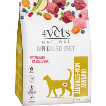 4VETS Natural Hrană uscată pentru pisici, Urinary - AIR DRIED 1kg