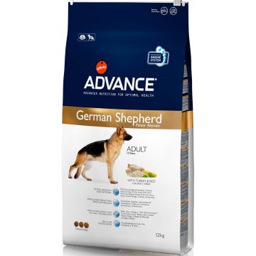 ADVANCE German Shepherd - Hrană pentru câini, cu Curcan şi orez, 12kg