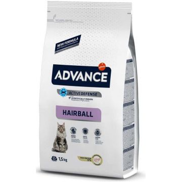 AFFINITY ADVANCE Hairball - Hrană uscată pentru pisici, cu Curcan şi orez, 1,5kg