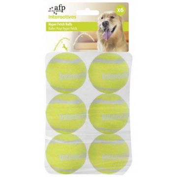 ALL FOR PAWS Interactive Jucărie ptr câini Super Bounce mingi tenis, Verde,6buc