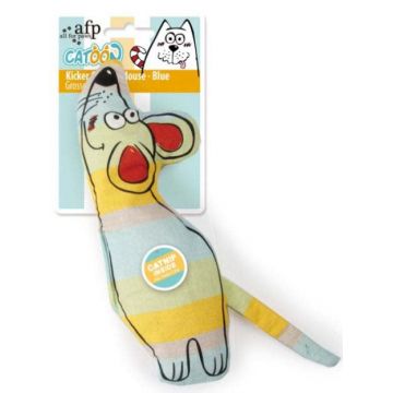 ALL FOR PAWS Jucărie pentru pisici Curious Mouse, cu Iarba pisicii, 25x11,5x3cm