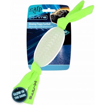 ALL FOR PAWS K-NITE Jucărie pentru câini, Minge cu frânghie, fosforescentă