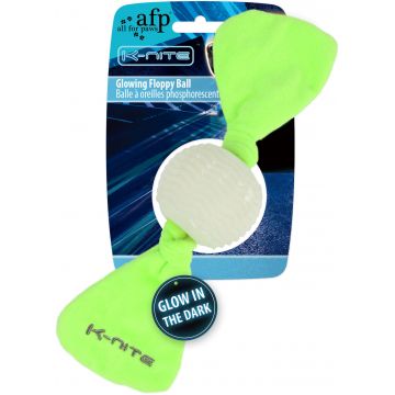 ALL FOR PAWS K-NITE Jucărie pentru câini, Minge cu sfoară, fosforescentă